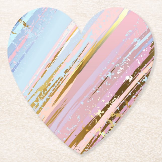 Textured Pink Background Paper Coaster (Front)