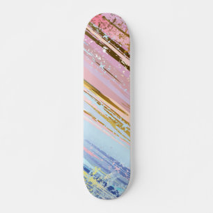 Textured Pink Background Skateboard