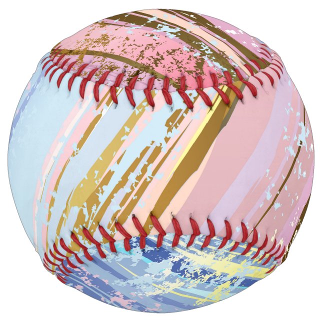 Textured Pink Background Softball (Front)