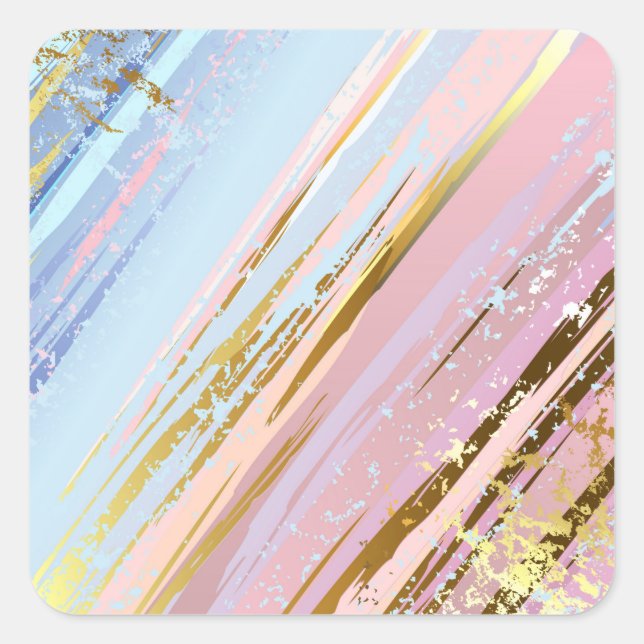 Textured Pink Background Square Sticker (Front)
