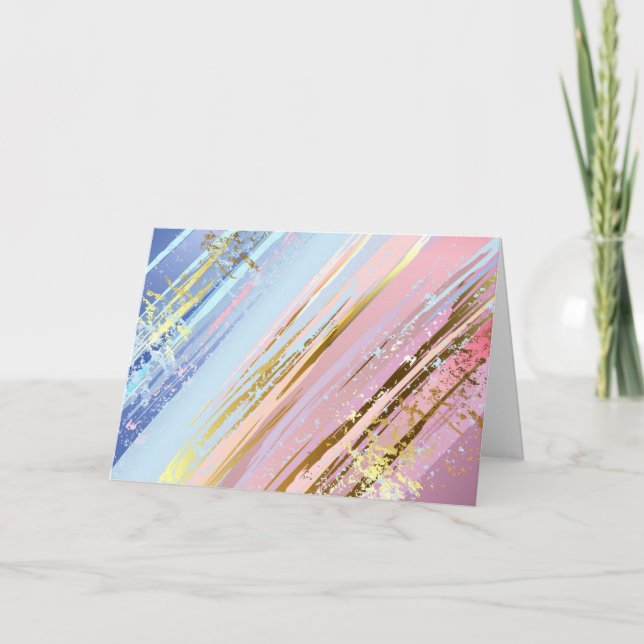 Textured Pink Background Thank You Card (Front)
