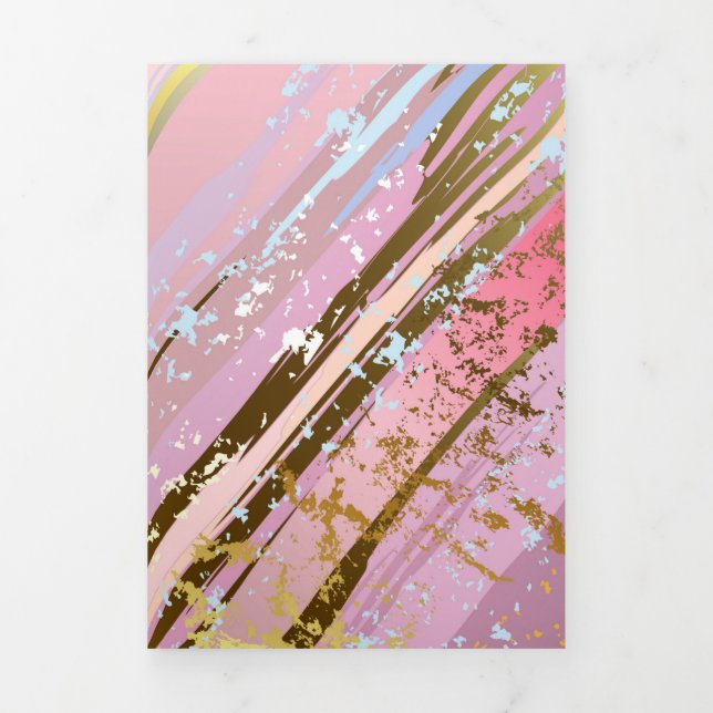 Textured Pink Background Tri-Fold Programme (Cover)
