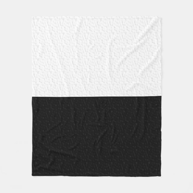 Textured Plain Black and White  Fleece Blanket (Front)