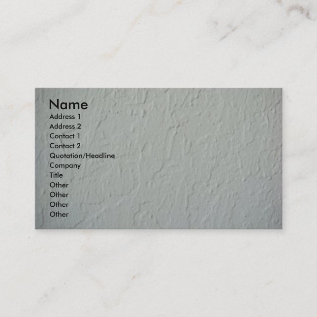 Textured Plaster Wall Business Card (Front)