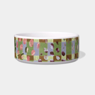 Textured Pointillism Grid Pattern Artwork Bowl