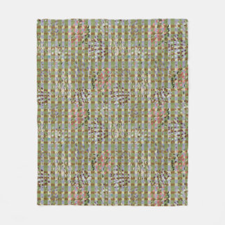 Textured Pointillism Grid Pattern Artwork Fleece Blanket