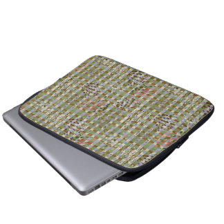 Textured Pointillism Grid Pattern Artwork Laptop Sleeve