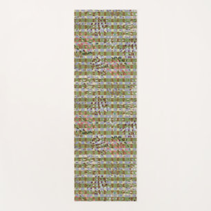 Textured Pointillism Grid Pattern Artwork Yoga Mat