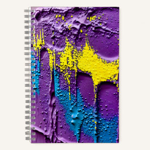 Textured Purple Black Yellow Paint Explosion Fun Notebook