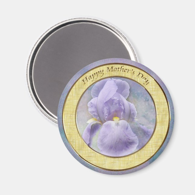Textured Purple Iris Mother's Day Magnet (Front/Back)