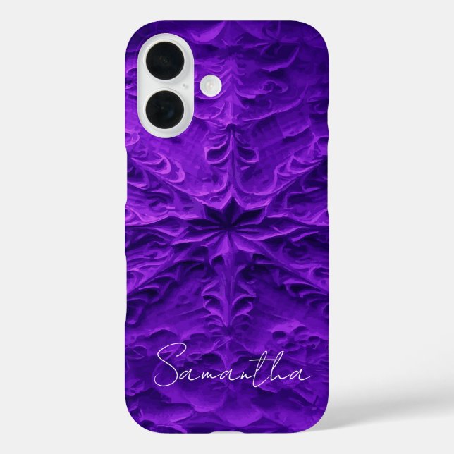 Textured Purple Personalised Name Case-Mate iPhone Case (Back)