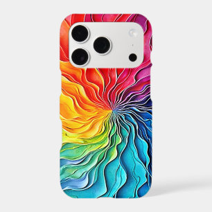 Textured Rainbow Swirl Art