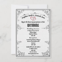 Textured Red Heart Wedding 1-sided Card Invitation