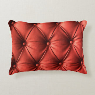 Textured Red Leather: Detailed Material Close-Up Decorative Cushion