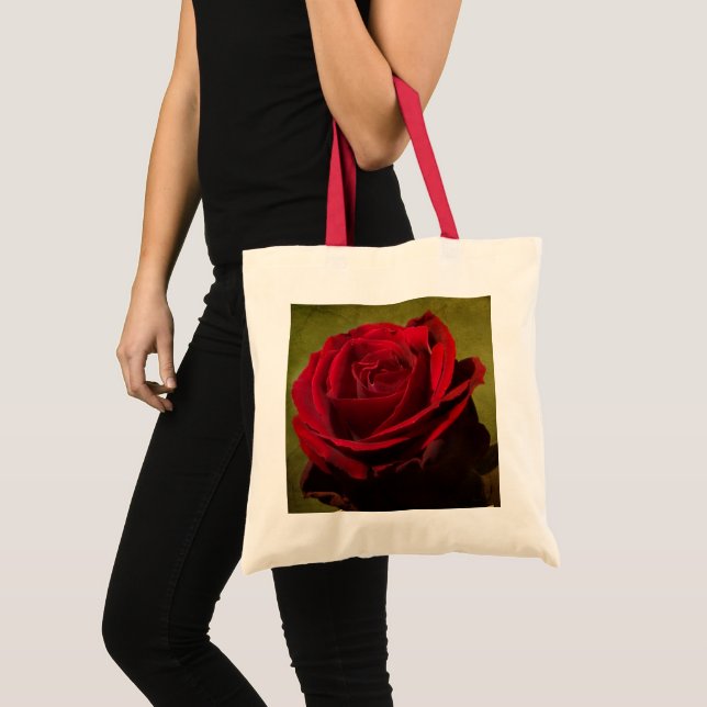 Textured Red Rose Tote Bag (Front (Product))