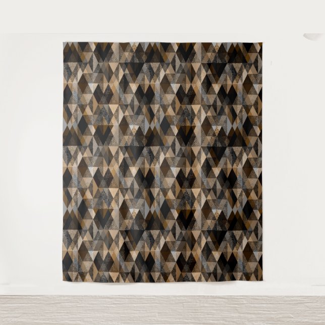 Textured rhombic brown with beige tapestry (Front)