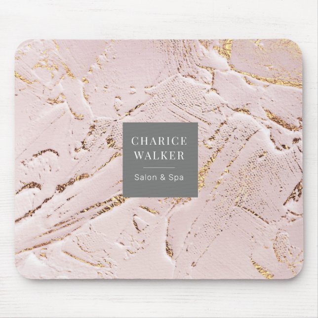 textured rose gold modern monogram Mouse pad (Front)