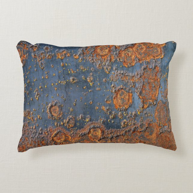 Textured rusted metal background. decorative cushion (Front)