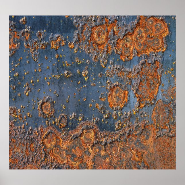 Textured rusted metal background. poster (Front)