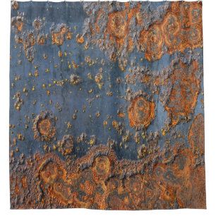 Textured rusted metal background. shower curtain
