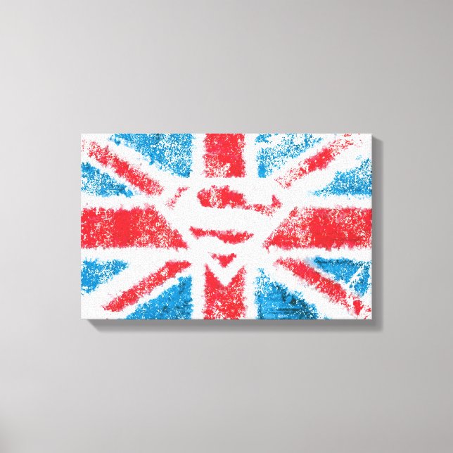 Textured S-Shield Over Flag Canvas Print (Front)