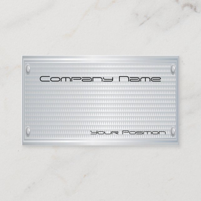 Textured Silver Name Plate Corporate Business Card (Front)