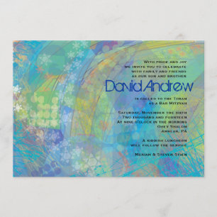 TEXTURED STARS Bar Bat Mitzvah Invitation