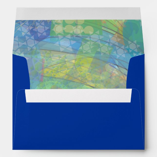 TEXTURED STARS Bar Bat Mitzvah Invitation Envelope (Back (Bottom))