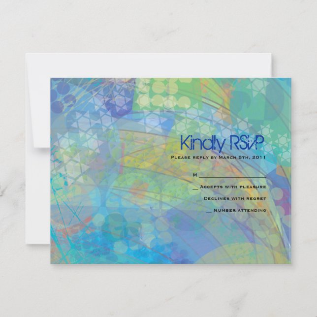 TEXTURED STARS Bar Bat Mitzvah Reply Card (Front)