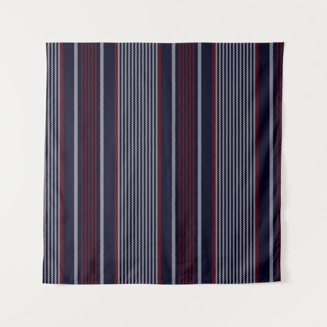 Textured stripe seamless pattern with navy blue, r tapestry (Front)
