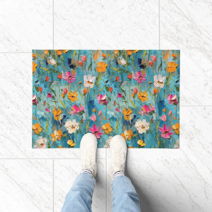 Textured Summer Flowers 2 Doormat