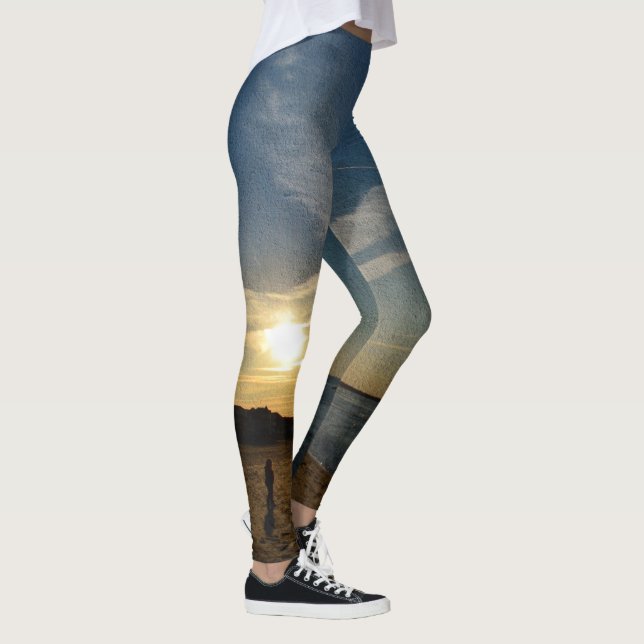 Textured Sunset by Shirley Taylor Leggings (Right)