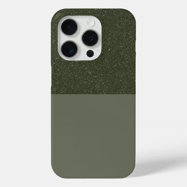 Textured Top Moss Green iPhone 15 Pro Case Custom (Back)