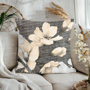 Textured Tranquillity: Cherry Blossom Serenade Cushion