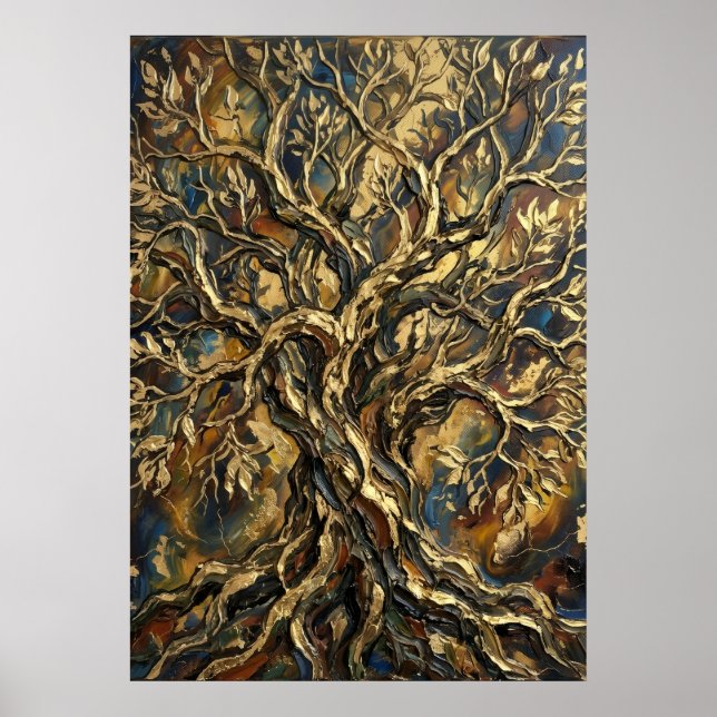 Textured Tree Of Life Artwork Poster (Front)
