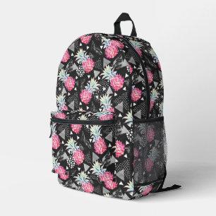 Textured Triangle Pineapple Pattern Printed Backpack