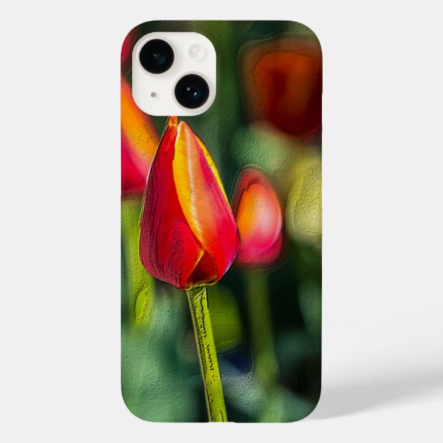 Textured Tulip Garden iPhone Case (Back)