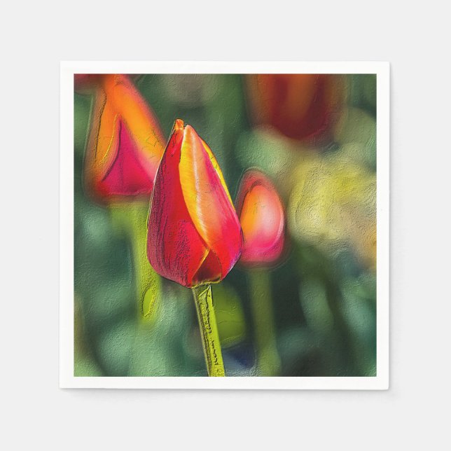 Textured Tulip Garden Napkin (Front)