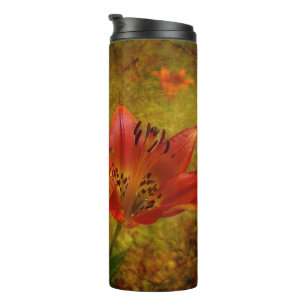 Textured Western Red Prairie Lily Icon Thermal Tumbler