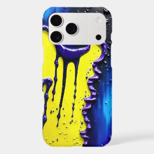 Textured Yellow Blue Purple Paint Drip Fun Pattern