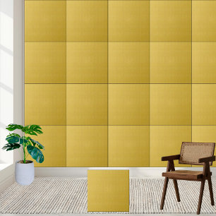 Textured Yellow Damask Pattern Ceramic Tile