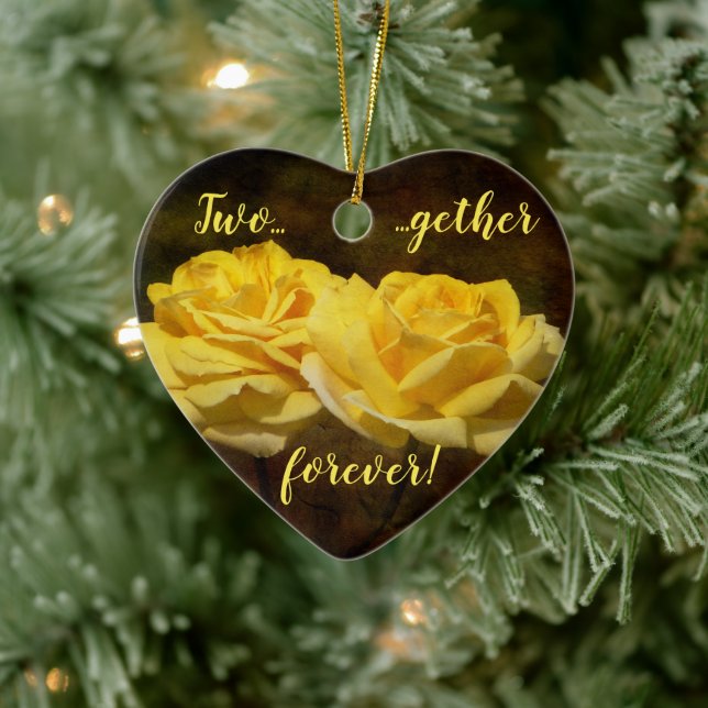 Textured Yellow Roses Ornament (Tree)