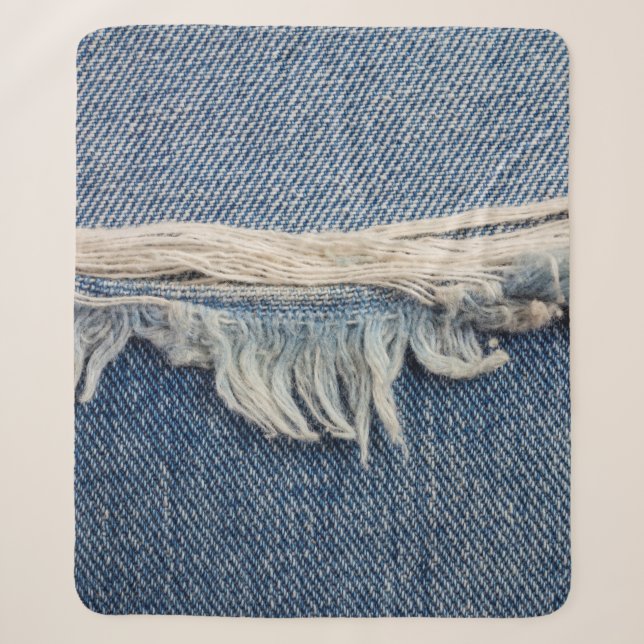 Textures ripped jeans background. sherpa blanket (Front)