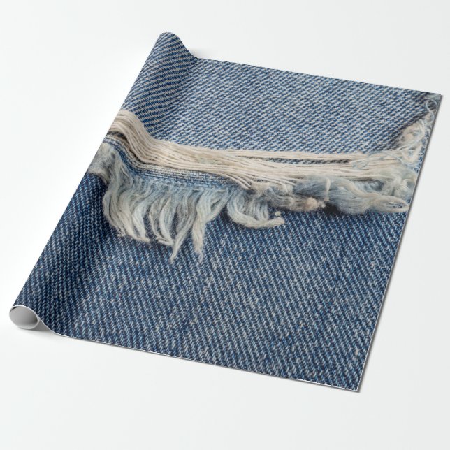 Textures ripped jeans background. wrapping paper (Unrolled)
