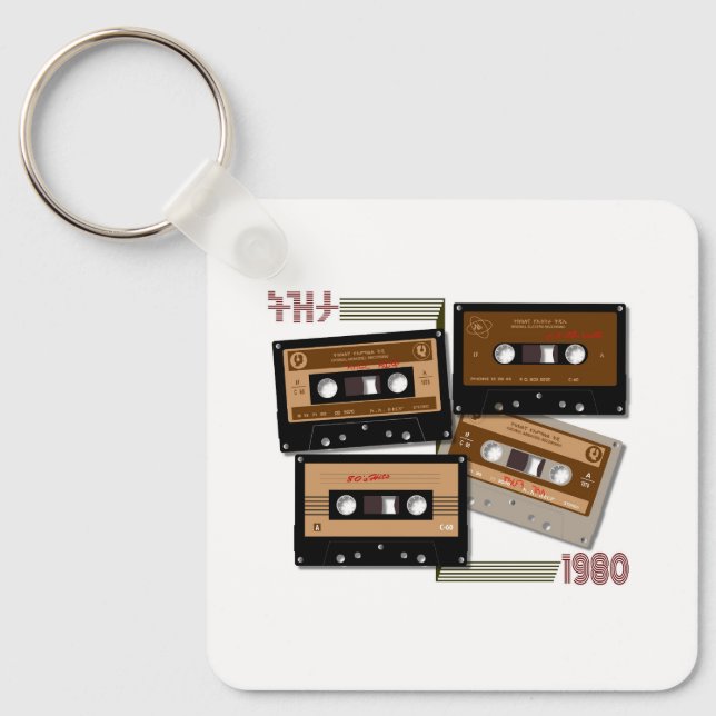 Tezeta Throwback Tunes Cassette Tape Key Ring (Front)
