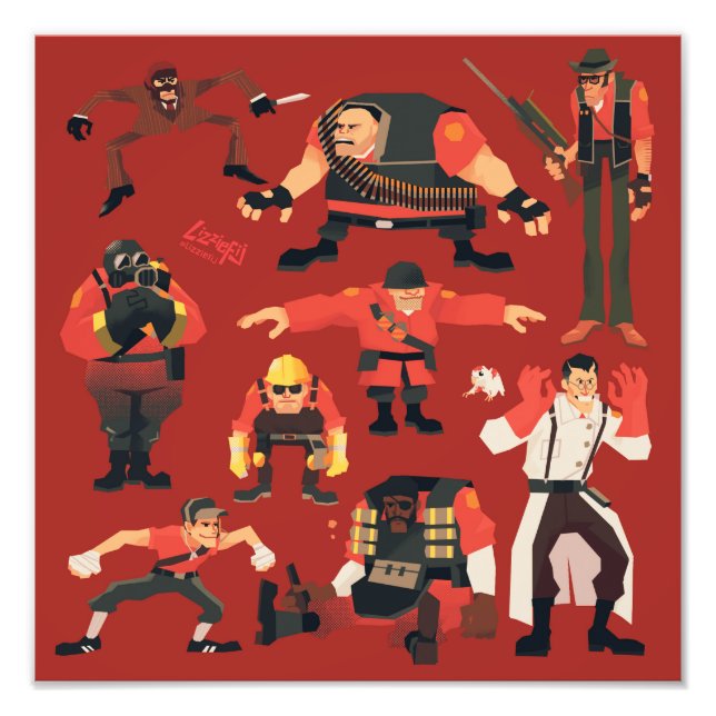 TF2 Meme mercenaries medium art print (Front)
