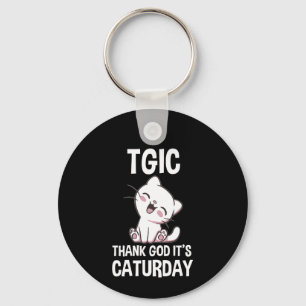 TGIC Thank God It's Caturday Key Ring