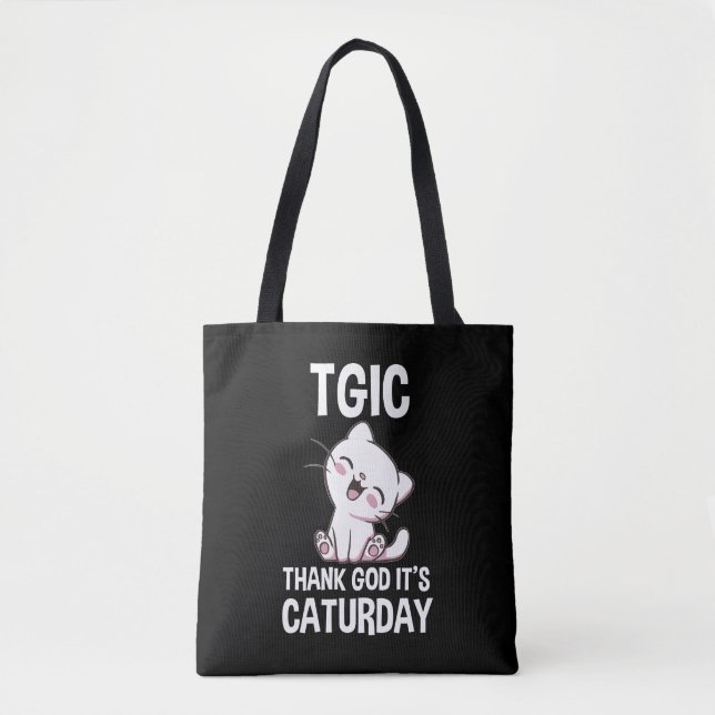 TGIC Thank God It's Caturday Tote Bag (Front)