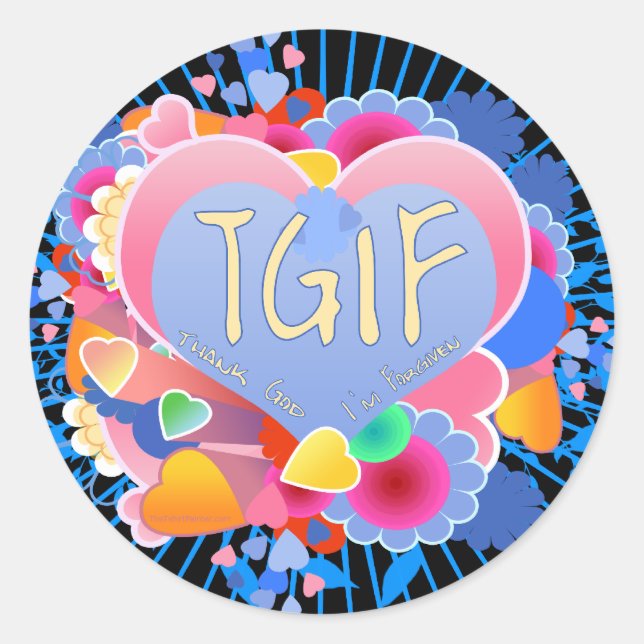 TGIF CLASSIC ROUND STICKER (Front)