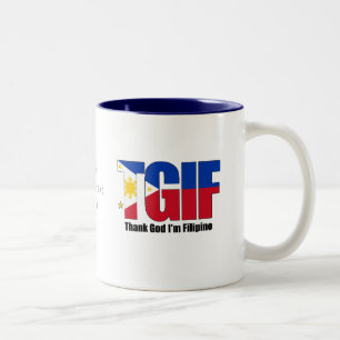 TGIF Filipino with Philippine Flag Two-Tone Coffee Mug